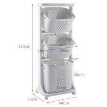 Living And Home 2-Tier Rolling Laundry Hamper - Breathable Detachable Baskets With Wheels (44*33*79cm/110cm, White),Bedroom Decor Storage Organization And Storage Puppy Keep Dress Shorts Phone Case Bikini Summer Dresses For Women Skirt Summer Dress Jeans Tops White Dress Dresses For Women - White 3-tier 44cm W X 33cm D X 110cm H - View 9