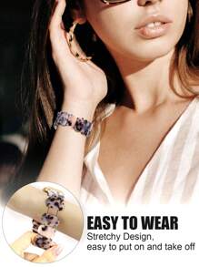 1pc Fashionable And Minimalist Women's AppleWatch Band, Oval-Shaped Elastic Resin Strap, Lightweight, Breathable, And Easy To Wear, Waterproof And Scratch-Resistant, Suitable For Various Occasions Such As Work/Parties/Shopping, Available In Sizes 38/40/41mm, 42/44/45/49mm, 42mm For S10, 46mm For S10, Professionally Compatible With AppleWatch Ultra 2/1, SE S11/10/9/8/7/6/5/4/3/2/1. - Multicolor - View 4