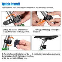 NetHong Bike Light Set, Super Bright USB Rechargeable Bicycle Lights,Waterproof Mountain - Black - View 7