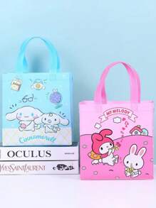Sanrio 1/4/6/12 pièces Sac Kuromi Sanrio, Anime My Melody Cinnamoroll, grand sac fourre-tout en tissu non tissé imprimé, idéal pour ranger des livres, cadeaux kawaii pour les vacances