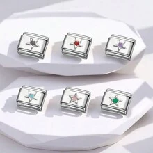 1 قطعة سوار جذاب مزين بنجمة من الفولاذ المقاوم للصدأ، قطع اكسسوارات يمكن تصميم المجوهرات DIY هدايا