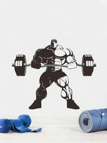 1pc PVC Material, Personalized Video Game English Text, Esports Gamer, Bodybuilding Muscle Boy, Bedroom, Entryway, Dorm, Home Decor Wall Sticker, Self-Adhesive, Girls/Boys Room Decor, Kids Room, Nursery Stickers