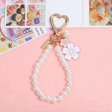 1pc Faux Pearl Key Chain, Love Car Key Chain, Backpack Pendant, Flower Girl Purse Accessories Jewelry,Piggy Milk Tea Creative Cartoon Keychain, Multi-Purpose Decoration For Car, Backpack Or Bag, Fashionable Gift For Christmas,For Jewelry Making Crocheting Crafts Arts Backpack Decor,Luxury Handbag Accessory,Valentine's Day,Fashion Jewelry Accessories,Couples Birthday & Holiday Gifts,Suitable For Bag Charm Car Keys