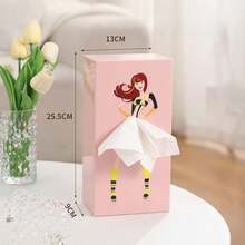 1pc Puff Skirt Girl Face Tissue Box, Cartoon Anime Girl Tissue Box, Cute Desktop Decor, Flared Skirt Box, Multi-Functional Cartoon Tissue Box, Creative Living Room Coffee Table Tissue Box, Storage Box, Napkin Dispenser - متعدد الألوان - مشاهدة 16