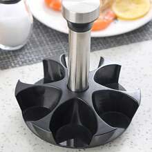 Rotating Spice Rack With 6 Cans, Rotating Spice Storage Box, Glass Spice Box, Multifunctional Rotating Storage Box For Home, Halloween, Fall Decoration, Halloween, Christmas Party Supplies! - Black - View 7