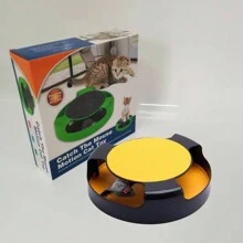 Juguete interactivo para amantes de los gatos y mamás de gatos con ratón giratorio, poste rascador y juguete de rompecabezas con ratón, todo en un diseño verde para gatos de interior y gatitos que aman a sus dueños
