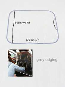 1pc Car Seat Protector Cover, Transparent Plastic Material Anti-Kick Anti-Stain Foot Mat - Multicolor - View 3