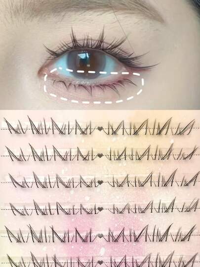 96pcs Natural-Looking Faux Mink Lashes For Summer Night, 3-Type Flared Segments Eyelash Extensions Kit, Easy Application For Beginnerslash Clusters,Eyelash Clusters,Individual Eyelashes,Lashes,Fake Lashes