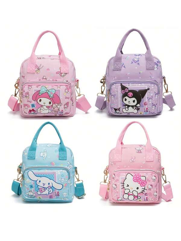 Sanrio 1 peça Sanrio Cute Cartoon Versátil Kuromi My Melody KT Big Ear Dog Estudante Bolsa Bolsa de Ombro Crossbody