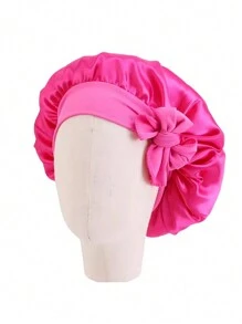 1顶婴儿睡帽，女童缎面睡帽，适合卷发、青少年和幼儿 - 彩色 - 查看 11