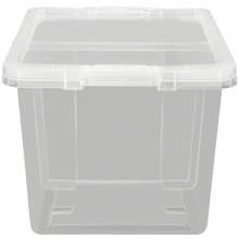 70 Quart Clear Plastic Storage Bin With Divider, Adult, Set Of 4