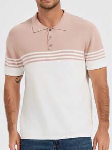 Men's Summer New Contrast Color Business Polo Shirt