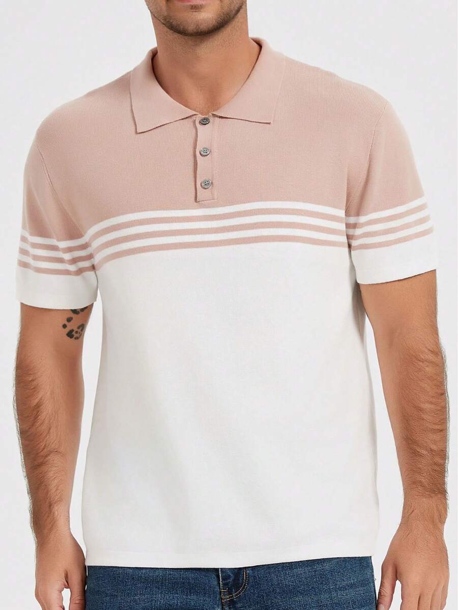 Men's Summer New Contrast Color Business Polo Shirt
