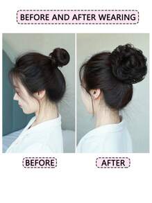 高温纤维凌乱发髻发圈带发带,适合各种场合 - 彩色 - 查看 6