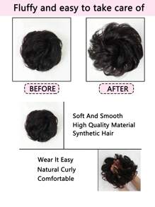 高温纤维凌乱发髻发圈带发带,适合各种场合 - 彩色 - 查看 9