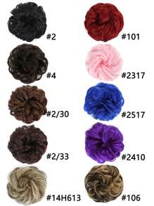 高温纤维凌乱发髻发圈带发带,适合各种场合 - 彩色 - 查看 5