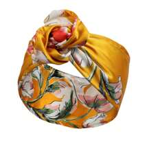 1pc Retro Print Iron Wire Headband, Yoga Sports Sweatband, Women Wide Edge Macadamia Flower Headscarf Hair Accessories Elegant Hair Bands, School Stuff, College, Headbands Autumn Accessories Fall Winter Bows For Vacation Outfits Woman - Multicolor - View 8