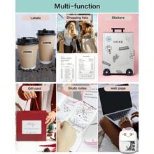 Label Maker - Portable Thermal Label Printer, Wireless Label Maker Machine Mini Sticker Printer With Rolls Thermal Label Paper, Mini Sticker Printer With Multiple Templates For Phone