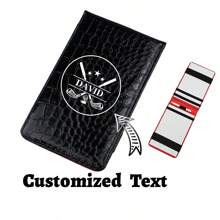 Personalized Golf Scorecard Holder,Faux Leather Golf Accessories Scorecard Book With Golf Pencil And Scorecard - Multicolor - View 2