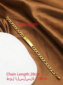 1 Stück Edelstahl Armband golden Farbe 4MM 5mm 6mm Breite 20cm Kettenarmband Für Männer Frauen Schmuck