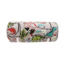 Colchoneta para siesta HESEAM Dino para niños pequeños, 100 % algodón, con almohada y manta de vellón, 50 x 20 x 2 pulgadas - Café integral - Ver 4