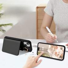 1 pieza Funda de protección tipo planificador, Funda protectora de hombro cruzado para teléfono inteligente de moda, con soporte lateral ajustable, espejo de maquillaje, correa para el cuello, ranuras para tarjetas y monedero