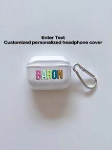 1 pieza Funda personalizada con texto/nombre compatible con  1/2,  Pro,  3,  4 - transparente - Ver 4