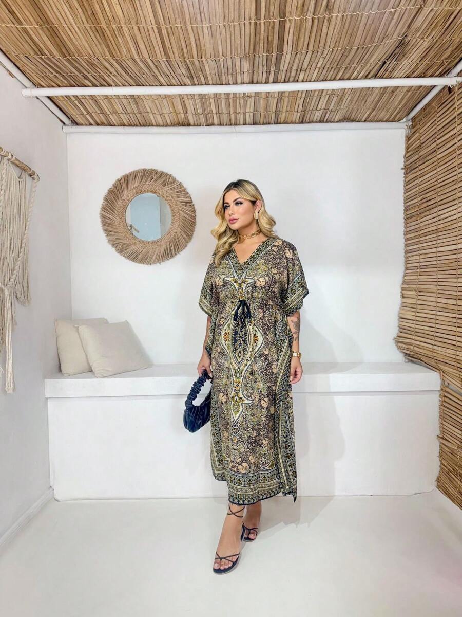 Long Kaftan - Beige - View 1