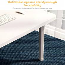 Batley Rectangle Dining Table With Solid Wood Legs, Modern Dining Room, Coffee Table Office Table, 23.6"Lx15.7"W (White, 1/2 Seater)