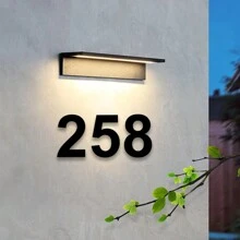 1 Stück modernes Haus Nummerntafel, künstlerisches Metall Haus Nummer Adressschild, Briefkasten Garten Outdoor Adress-Ziffern, einfach zu installieren, benötigt keinen Strom, geeignet für Haustür, Outdoor, Hotel, Haus Adress-Dekoration