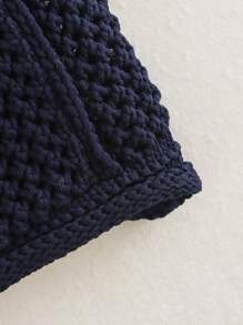 Women Fashion Sleeveless Coarse Needle Knitting Vest Sweater Female Chic Big Pockets Patch Buttons Cardigan Waistcoat Tops