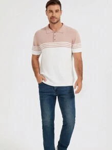 Men's Summer New Contrast Color Business Polo Shirt