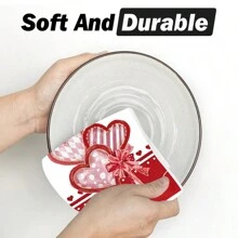 16x24 Inch Super Soft And Absorbent Heart-Shaped Kitchen Towel - Machine Washable Dish Cloth With Valentine's Day Heart Design, Home Decor, Holiday Gift, Wedding Decor