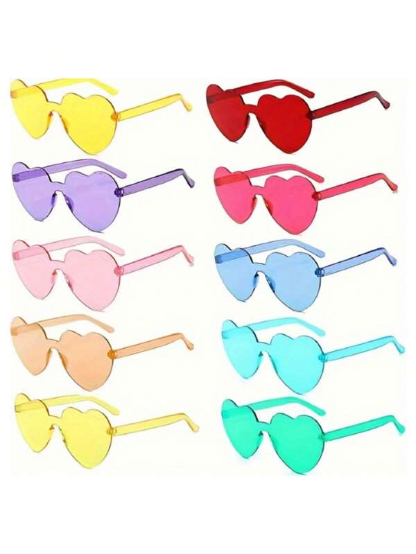 1PC/8pcs - Colored Eye Flame Les Frameless Glasses Transparent Candy Colors Cool Shades Party Glasses Suitable For Pool & Beach Parties, Summer Parties, Birthday Parties, Carnival, Fun Activities Or Party Favors (Random More Colors)