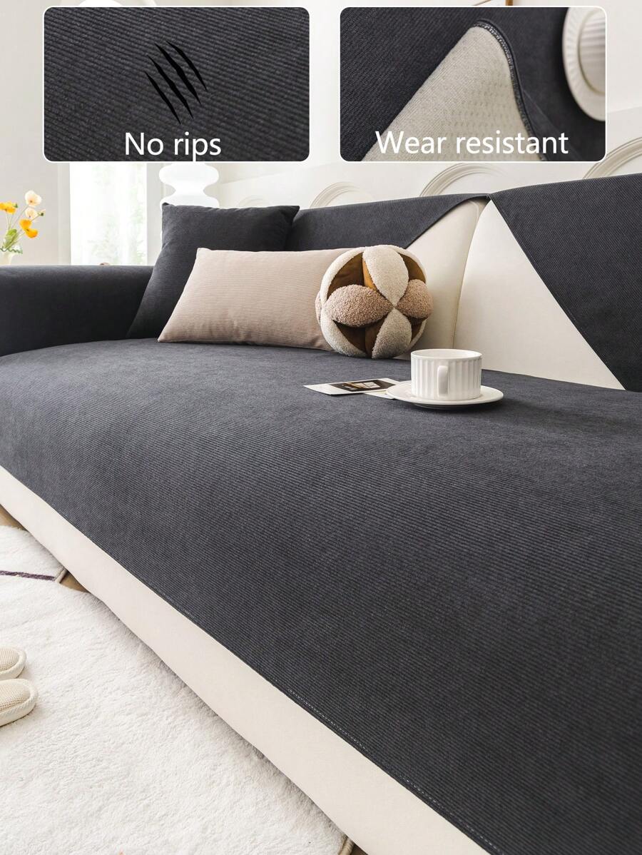 1 Vỏ gối sofa bốn mùa, đệm sofa Chenille chống trượt chống bắn nước hiện đại tối giản thời trang, chăn sofa, vỏ gối chống bụi, chống bẩn, có thể giặt được, thân thiện với thú cưng, thích hợp cho phòng ngủ, văn phòng, phòng khách, ghế sofa hình chữ L