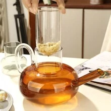 High Borosilicate Glass Heat-Resistant Tea Set 1 Pot 2 Cups, Luxurious Large Capacity Home Teapot Set