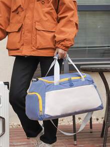 Women's Multi-Pocket Sports Shoulder Bag With Wet Bag And Shoe Compartment, Weekend Overnight Travel Duffel Bag - 藍色 - 查看 2