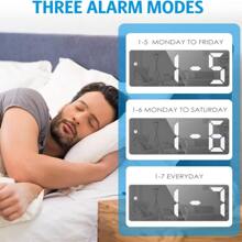 SOKANY 1 pieza Reloj despertador con espejo simple, reloj LED inteligente de alta definición, con visualización de temperatura, brillo ajustable, función de control por voz, reloj de 12/24 horas, alimentación por USB y batería. Adecuado para reloj de escritorio, reloj despertador digital de mesita de noche, opción perfecta para decoración de escritorio y dormitorio.