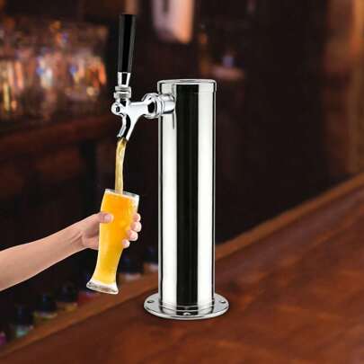 Beer Dispenser For Home Bars Gatherings Parties 3-Inch Diameter Beer Tap Dispenser Single Beer Tap Stainless Steel Beer Pumps Faucet Draft Beer Tower