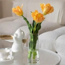 3pcs Parrot Tulip Artificial Flowers, Real Touch, Long Stems, Suitable For Bedroom, Living Room, Dining Room, Office, Cafe Tabletop, Home Decor, Aesthetics, Room Decoration, Wedding Party, DIY Spring Festival New Year Decor, Spring/Summer Decor, Premium Elegant Synthetic Tulips Easter Gifts Birthday Graduation