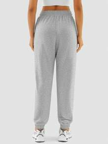 hoteel Women's Belted Sweatpants High Waisted Active Jogging Pants - Màu Xám nhạt - Xem 4