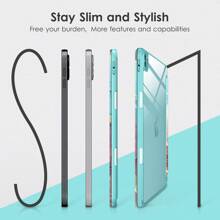 DTTOCASE IPad Pro 12.9 Case For 6th/5th/4th/3rd Gen (2022-2018) & IPad Air M3/M2 13 Inch (2025/2024) – Clear Protective Cover With Built-In Apple Pencil Holder, Auto Sleep/Wake & Camera Protection - Sky Marble - View 6