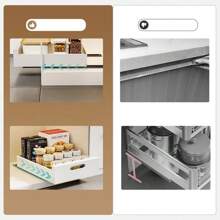 Pull Out Cabinet Organizer Heavy Duty Slide Out Drawers Attached With Adhesive Film, Slide Out Cabinet Organizer Drawer Storage For Kitchen, Pantry, Bathroom - 白色 - 查看 10