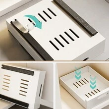 Pull Out Cabinet Organizer Heavy Duty Slide Out Drawers Attached With Adhesive Film, Slide Out Cabinet Organizer Drawer Storage For Kitchen, Pantry, Bathroom - 白色 - 查看 6