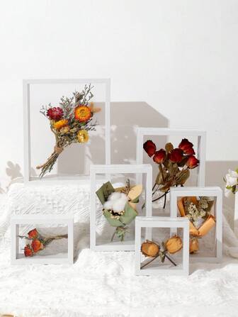 1pc Double-Sided Clear Display Frame, Tabletop Decor, No Dried Flowers