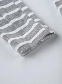 Women's Off Shoulder Tops Slim Striped Long Sleeve Casual T-Shirt For Fall Streetwear