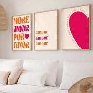 1pc,Pink"More Amor Por Favor " Wall Art,Vibrant And Fashionable Love Decor Room,College Pre-College Students Style Aesthetic,Vintage Poster Canvas Print, Minimalism Canvas Painting, Suitable For Home Decoration, Bar Cart,Cafe, Patio,Club, Music Room,Birthday Gift,Living Room, Bedroom, Living Room, Home Office, Kitchen,Bathroom Decoration, The Perfect Gift For Your Friends,Wall Decoration Gift 20*28 Inch, Unframed