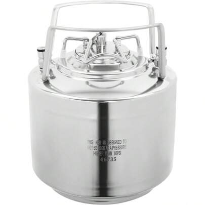 HOHOBLA Mini Ball Lock Keg, 2 Gallon Home Brewing Keg, Stainless Steel Beer Brewing Keg For Brewing Beer, Storing Alcohol, Beverages
