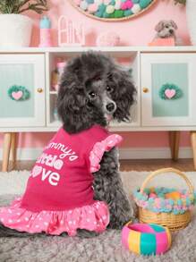 2pcs Customized Pet Dress Shirt, Cute Printed Princess Sundress With Ruffles For Small Dogs & Cats, Summer Apparel - Multicolor - View 8