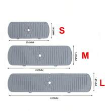 1Pcs Alfombrilla de Silicona para Grifo, Olas de Agua, Almohadilla de Drenaje para Cocina y Baño, Protector de Encimera para Fregadero Grande - Gris - Ver 1